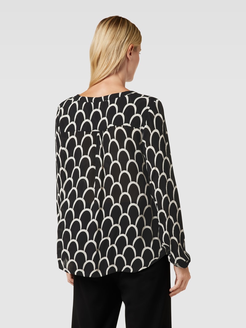 Bluse mit V-Ausschnitt Modell 'karina' in schwarz
