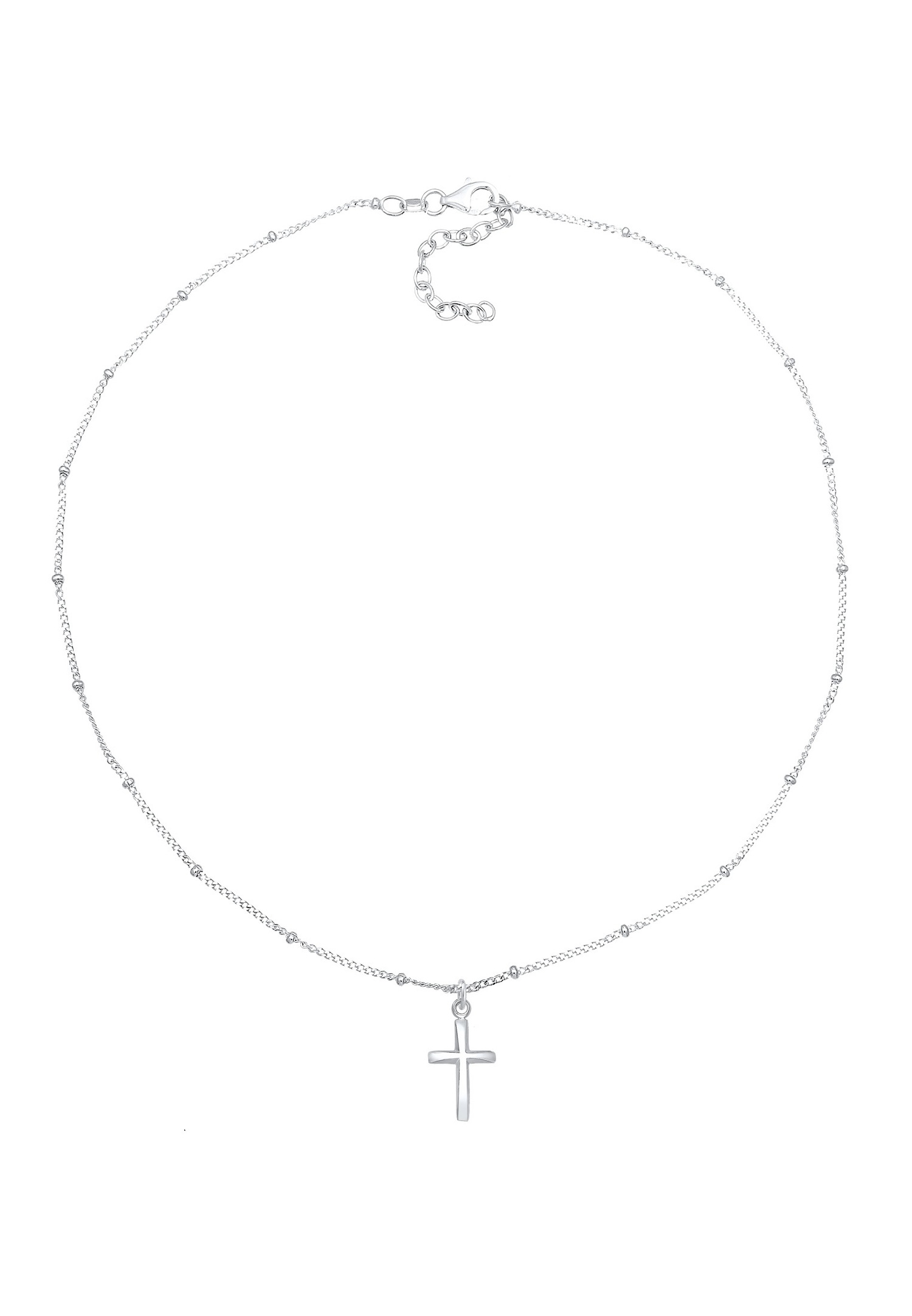 Elli Halskette Basic Choker Kugelkette Kreuz Glaube 925 Silber