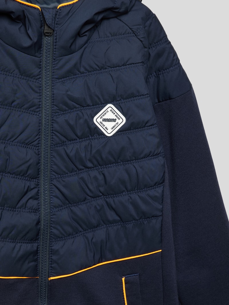 Steppjacke mit Label-Detail Modell 'TEX' in marineblau