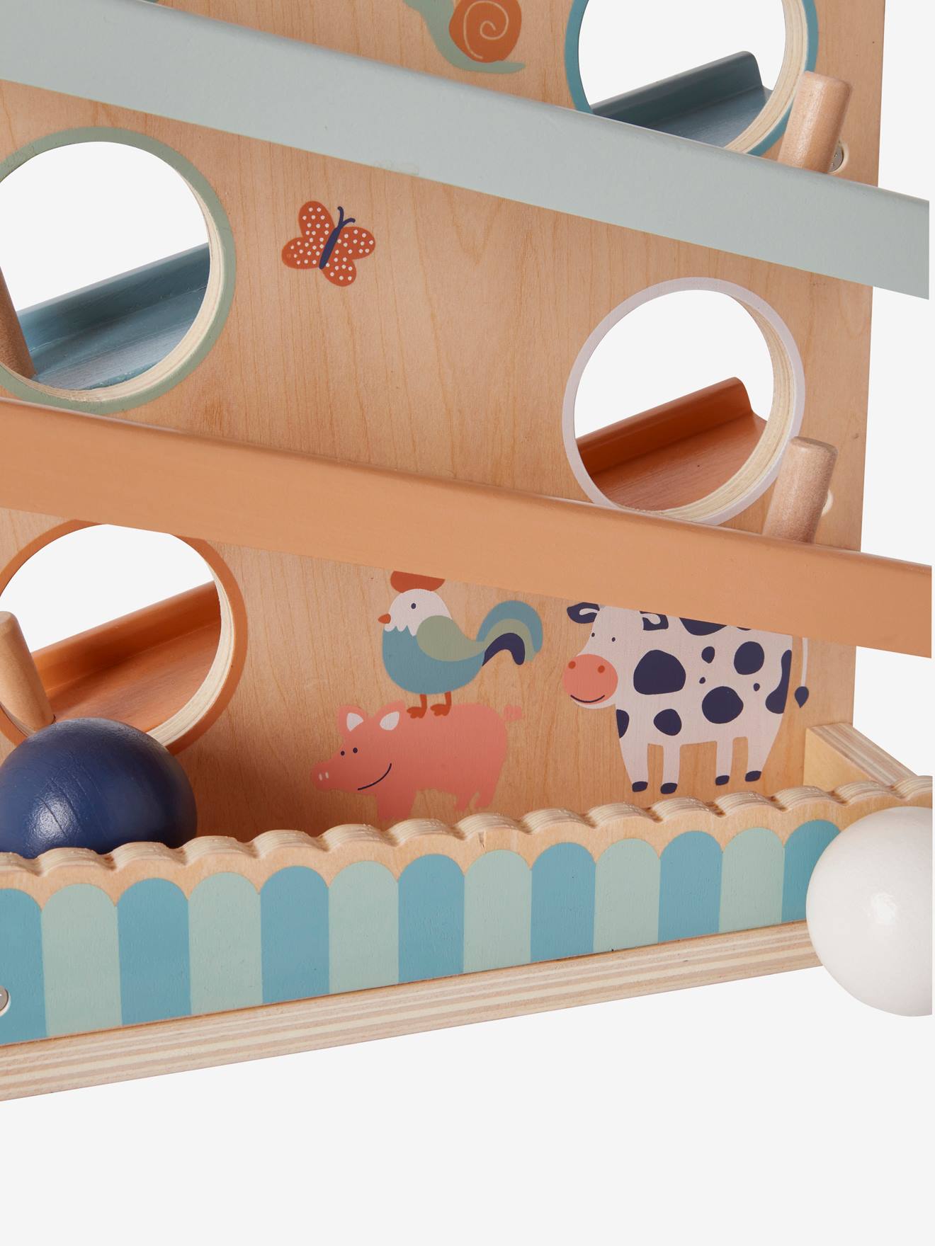 Toboggan à balles en bois FSC® multicolore