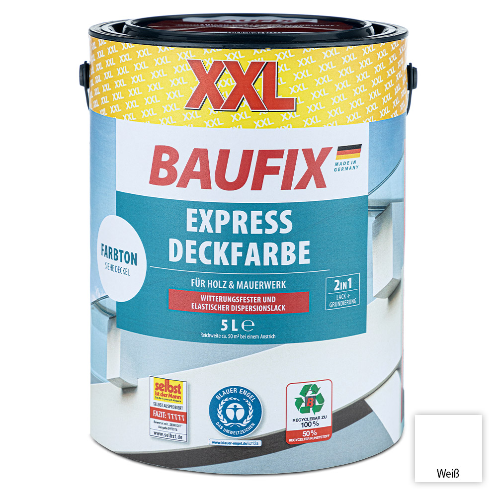 Baufix XXL-Express-Deckfarbe 5 Liter - Weiß