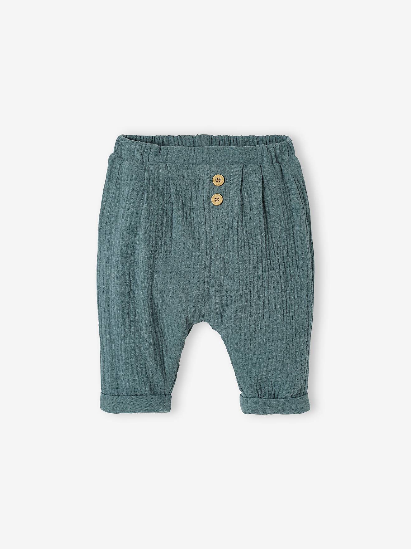 Vertbaudet Baby Hose, Musselin - wollweiß