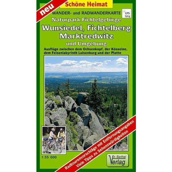 Wander- und Radwanderkarte Naturpark Fichtelgebirge, Wunsiedel, Fichtelberg, Marktredwitz und Umgebung 1 : 35 000 - Wanderkarte
