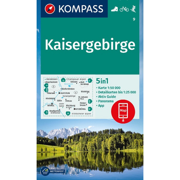 KOMPASS WANDERKARTE 9 KAISERGEBIRGE 1:50.000