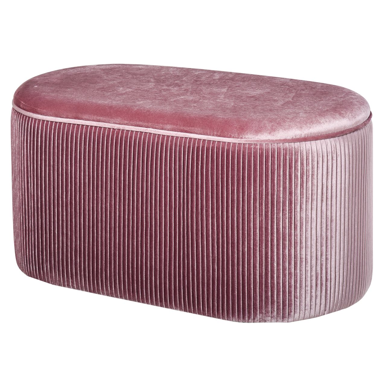HOMCOM Sitzbank Polsterbank mit Stauraum Truhenbank für Wohnzimmer französische Stil Samt elegant Rosa 81 x 40 x 41 cm