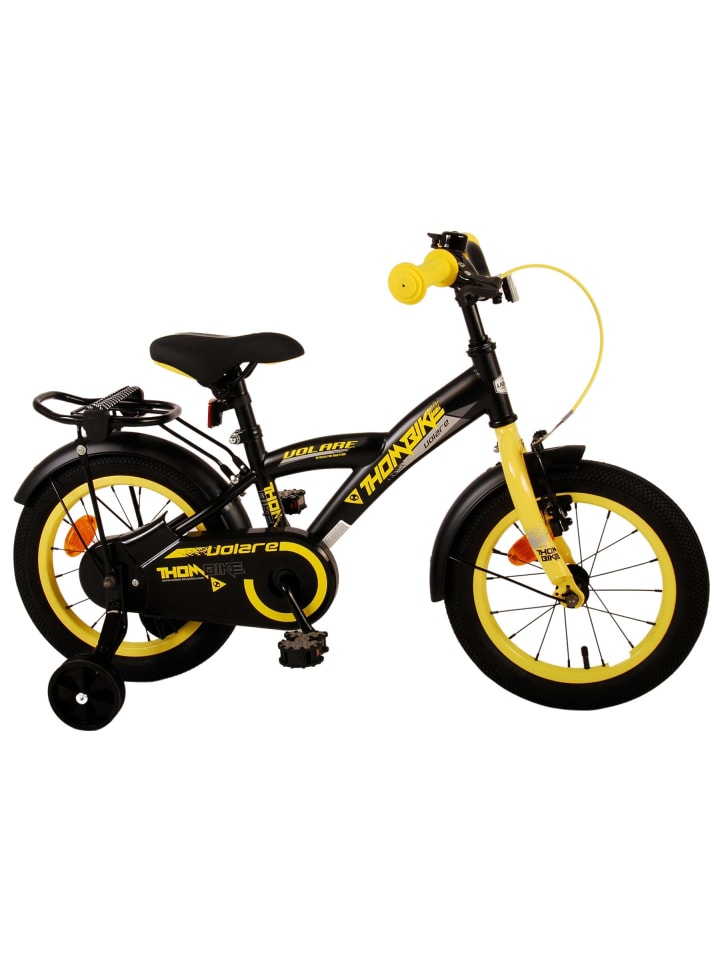 Volare Kinderfahrrad Thombike für Jungen 14 Zoll Kinderrad in Schwarz Gelb 4 Jahre günstig kaufen onesize