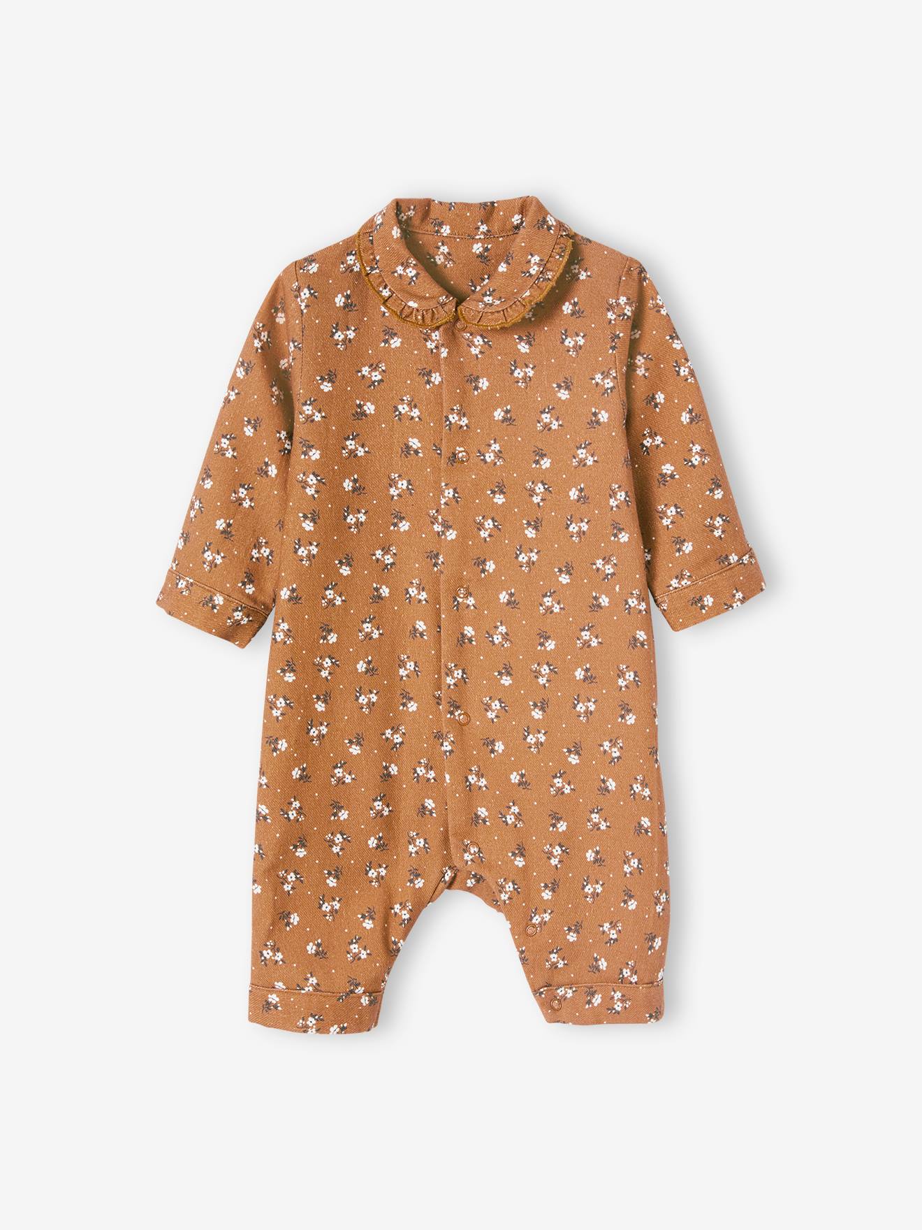 Vertbaudet Mädchen Baby Strampler, Oeko-Tex - karamell bedruckt