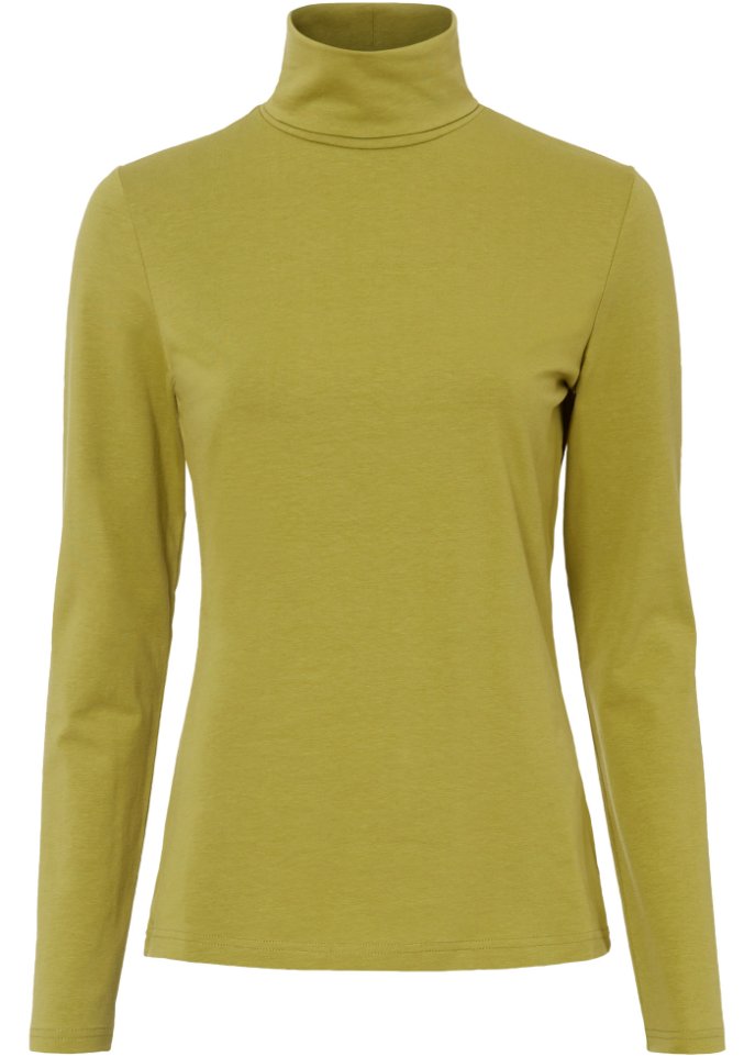 Rollkragen-Stretch-Shirt, Langarm