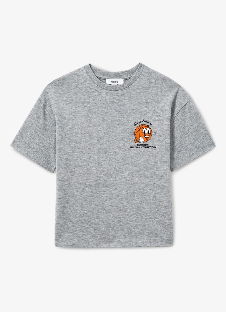 Tricou Reiss Nets, cu croială lejeră, cu logo și imprimeu pe spate.