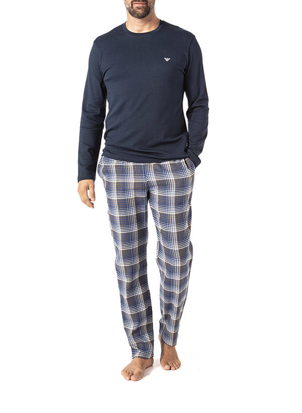EMPORIO ARMANI, Pyjama, Baumwolle, navy kariert