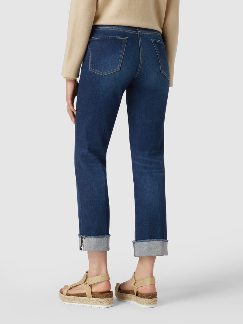 Jeans mit fixierten Beinumschlägen Modell 'Paris' in blau