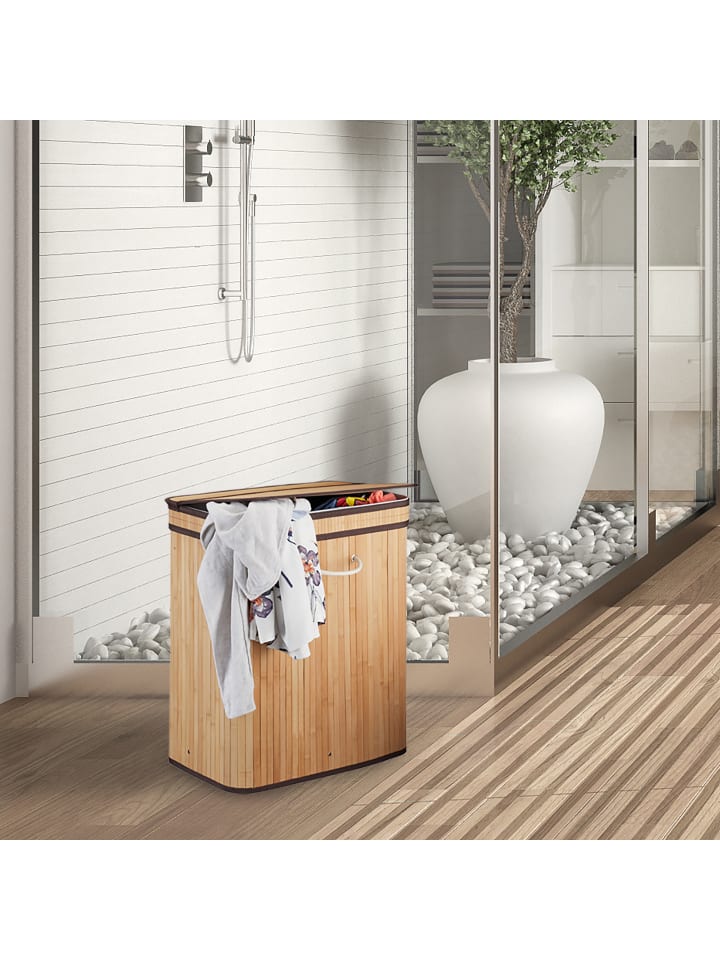 relaxdays Wäschekorb in Natur - (B)55 x (H)63 x (T)35 cm günstig kaufen onesize