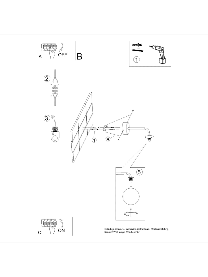 Nice Lamps Wandlampe BEAM 1 schwarz H 21 cm günstig kaufen onesize