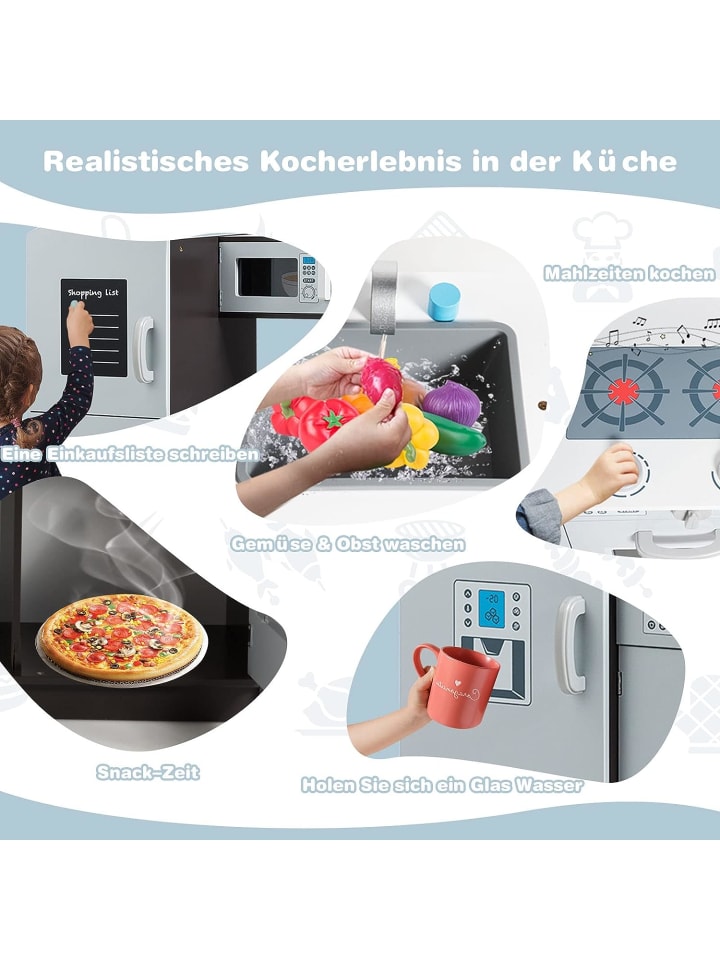 COSTWAY Spielküche ab 3 Jahren in Grau günstig kaufen 81 cm