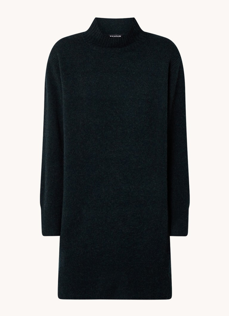 Rochie Whistles Funnel din lână fină, scurtă, tricotată, guler înalt