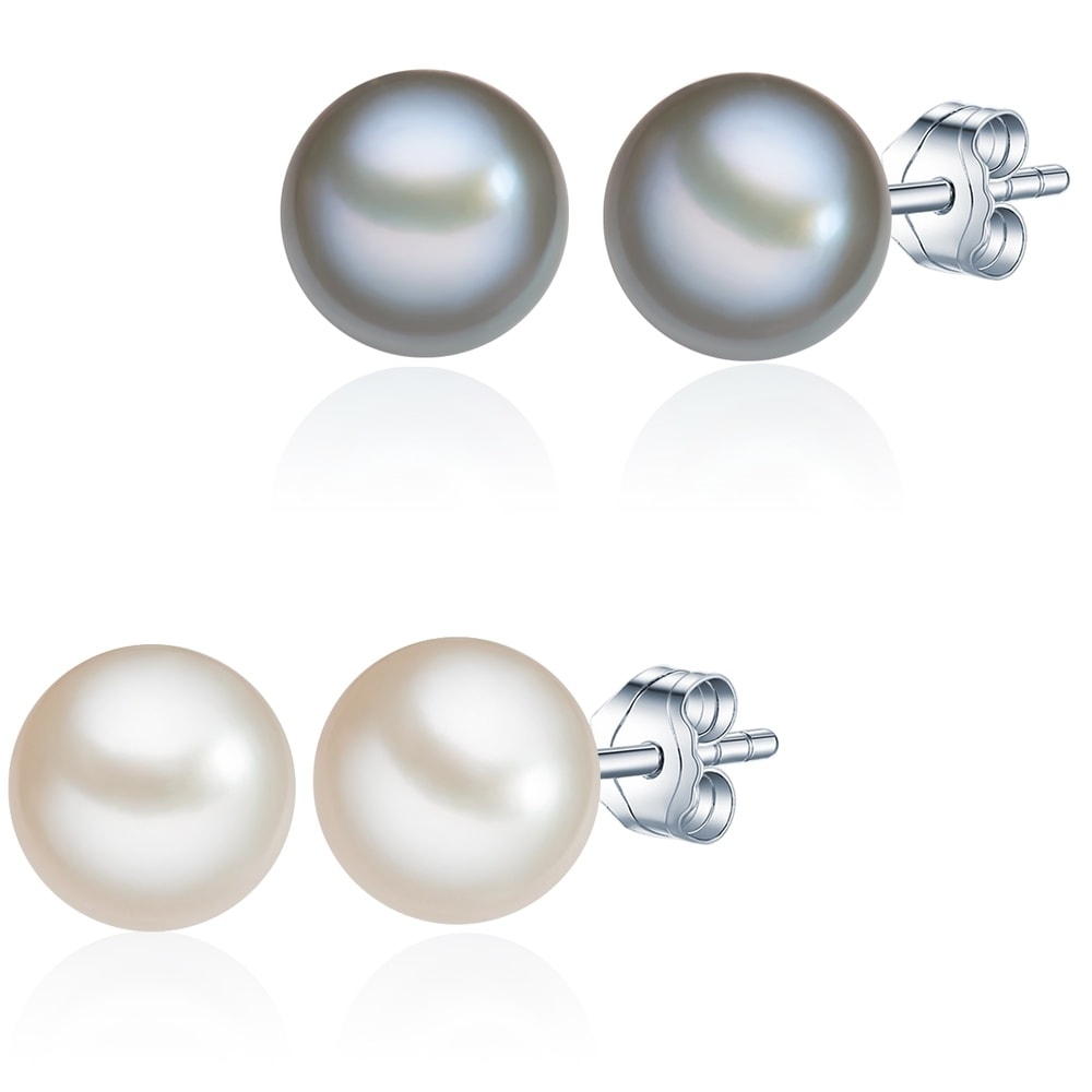 Valero Pearls Puce d'oreille en perle Perle de culture d'eau douce Perle de culture d'eau douce Boucles d'oreilles