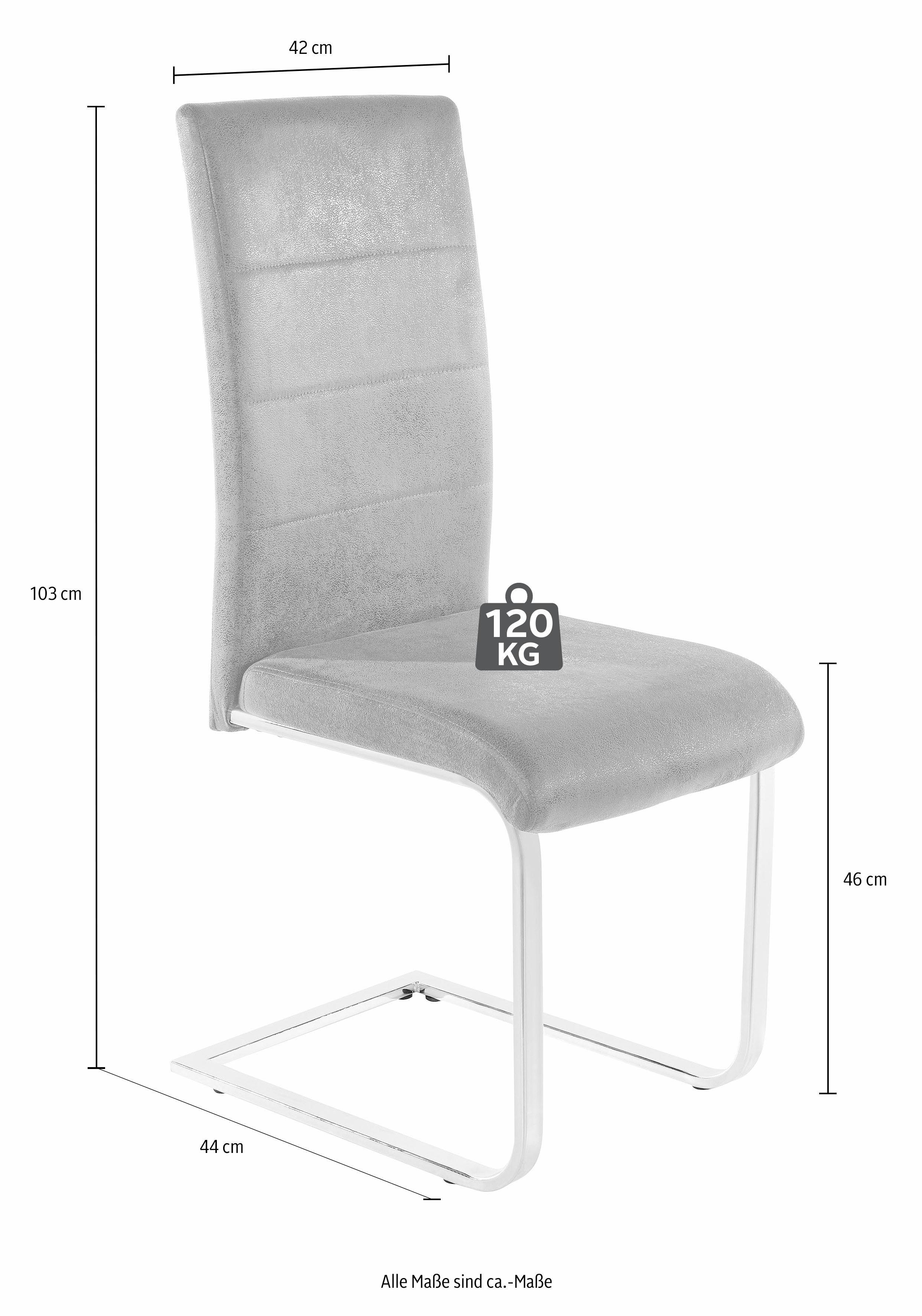 INOSIGN Freischwinger Cosy (Set, 2 St), Bezug aus strapazierfähiger Microfaser, verchromtes Metallgestell