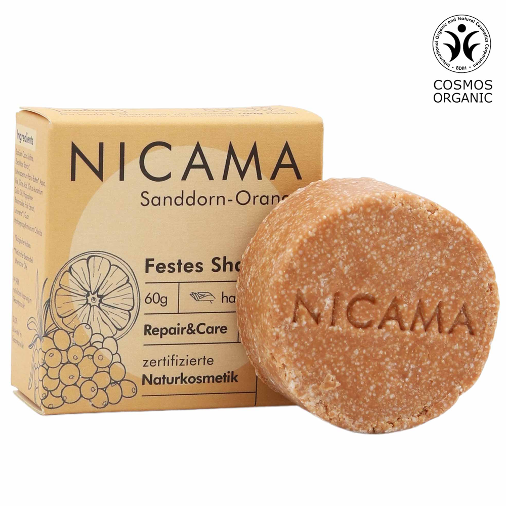 Nicama Festes Shampoo Sanddorn-Orange 60 g