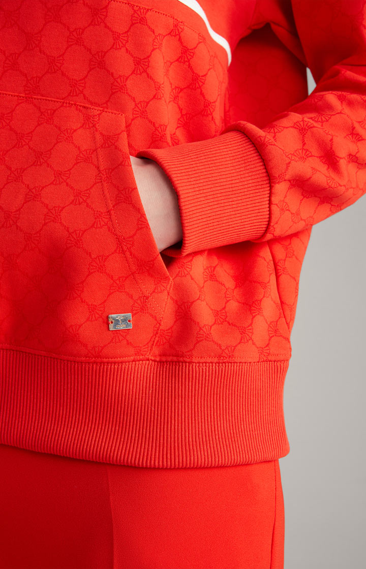 Hoodie in Rot gemustert