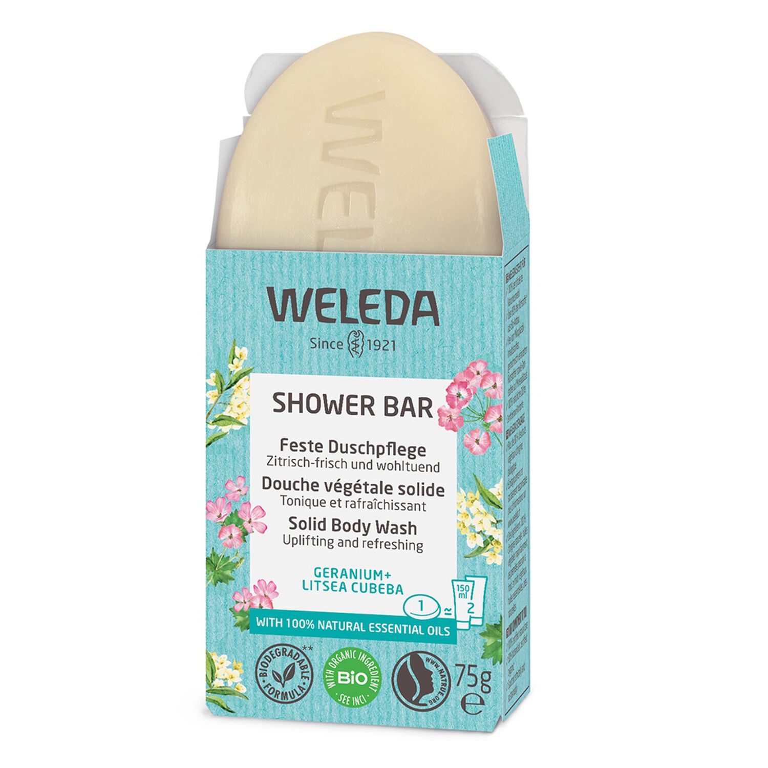 Weleda Géranium + Litsea Cubeba Douche Végétal Solide 75g