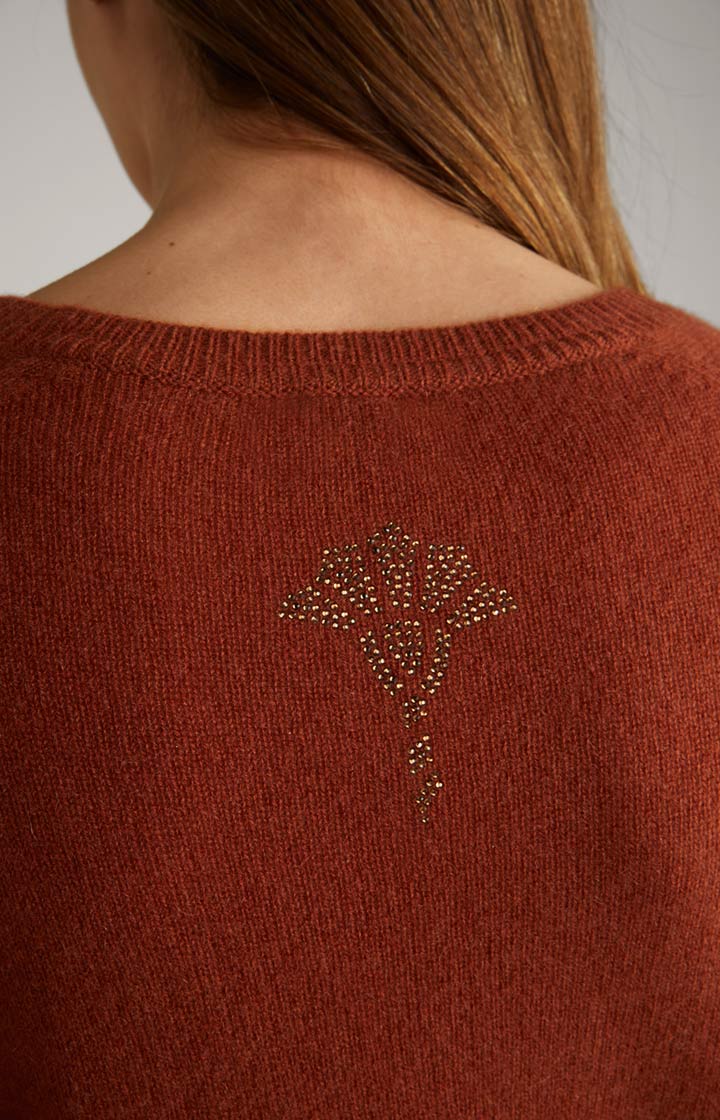 Cashmere-Strickpullover in Kupferbraun