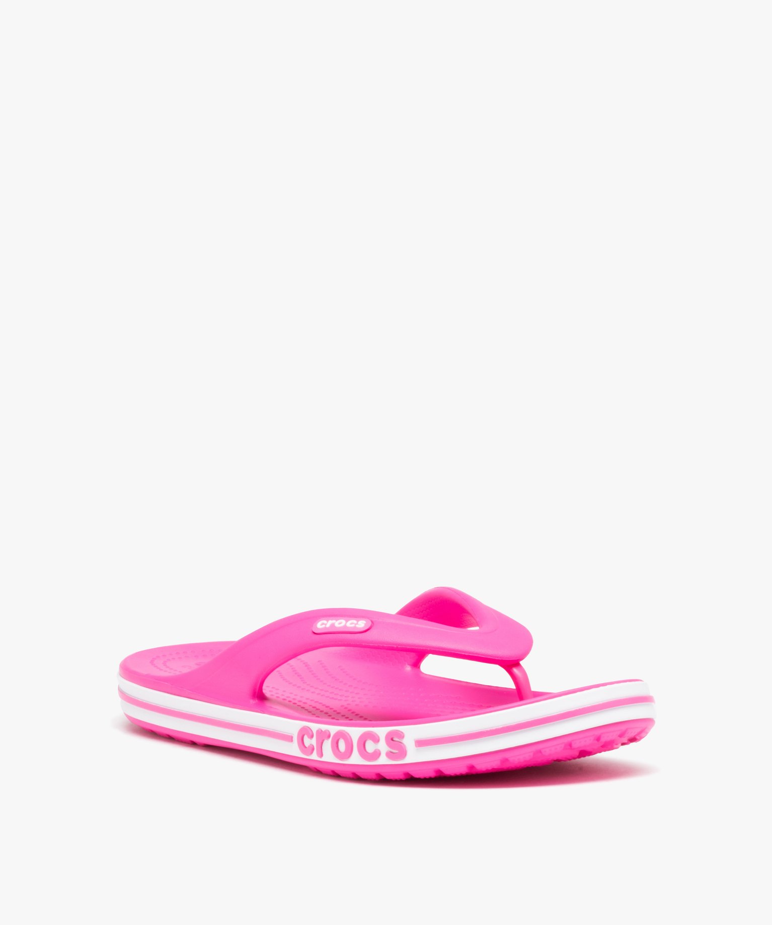 Tongs femme unies à semelle épaisse sportive - Crocs rose | GEMO