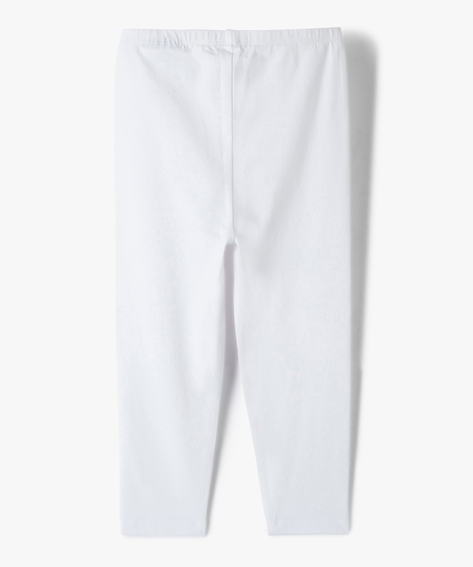Legging fille court uni à taille élastiquée blanc | GEMO