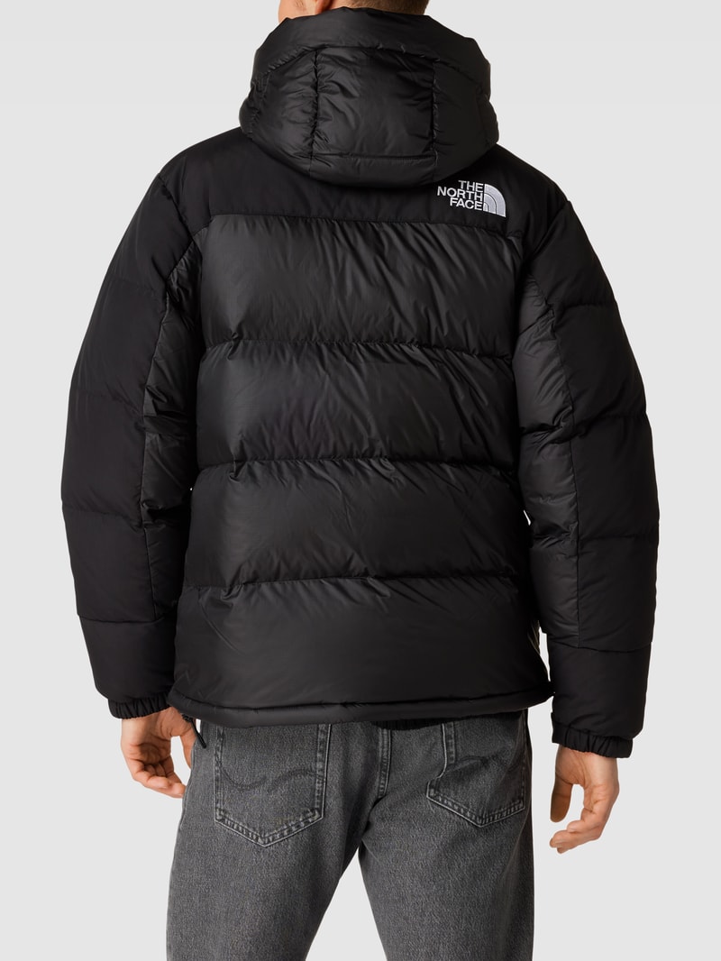 Daunenjacke mit Label-Stitching in schwarz