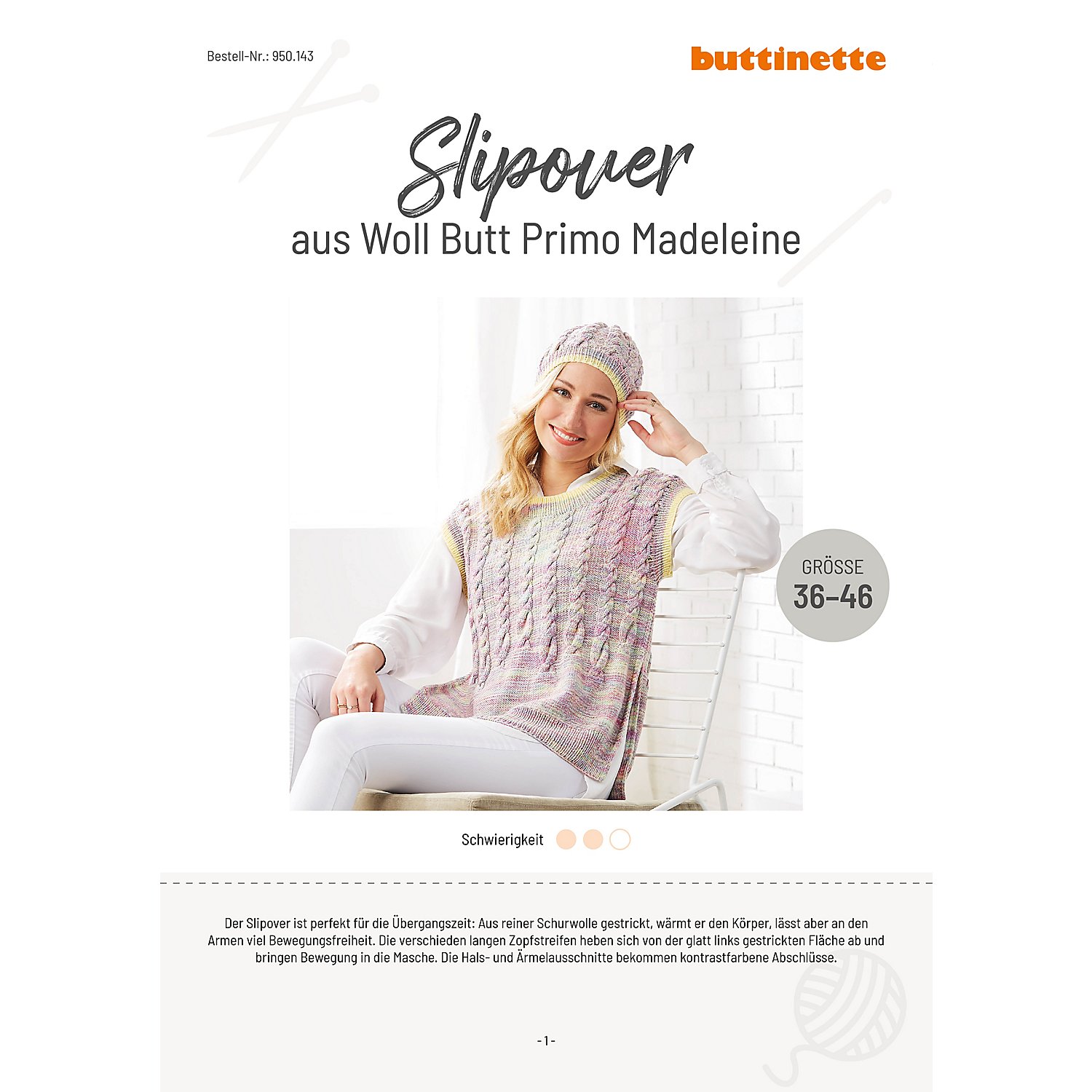 Strickanleitung – Slipover aus Woll Butt Primo Madeleine