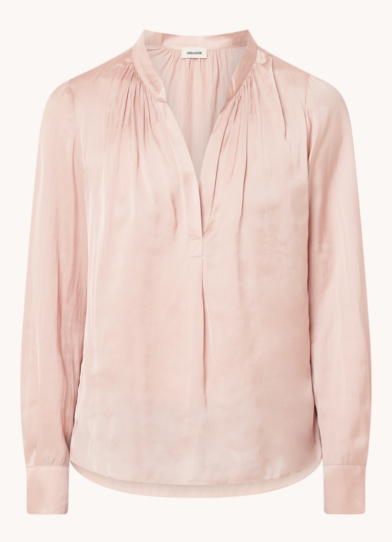 Zadig&Voltaire Tink satin tunic with pleat detail