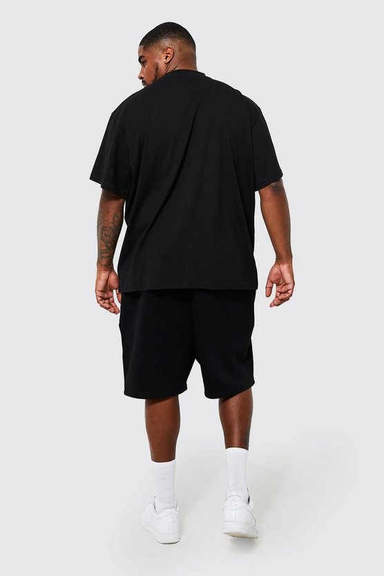 Plus Jersey-Shorts mit Bm-Applique