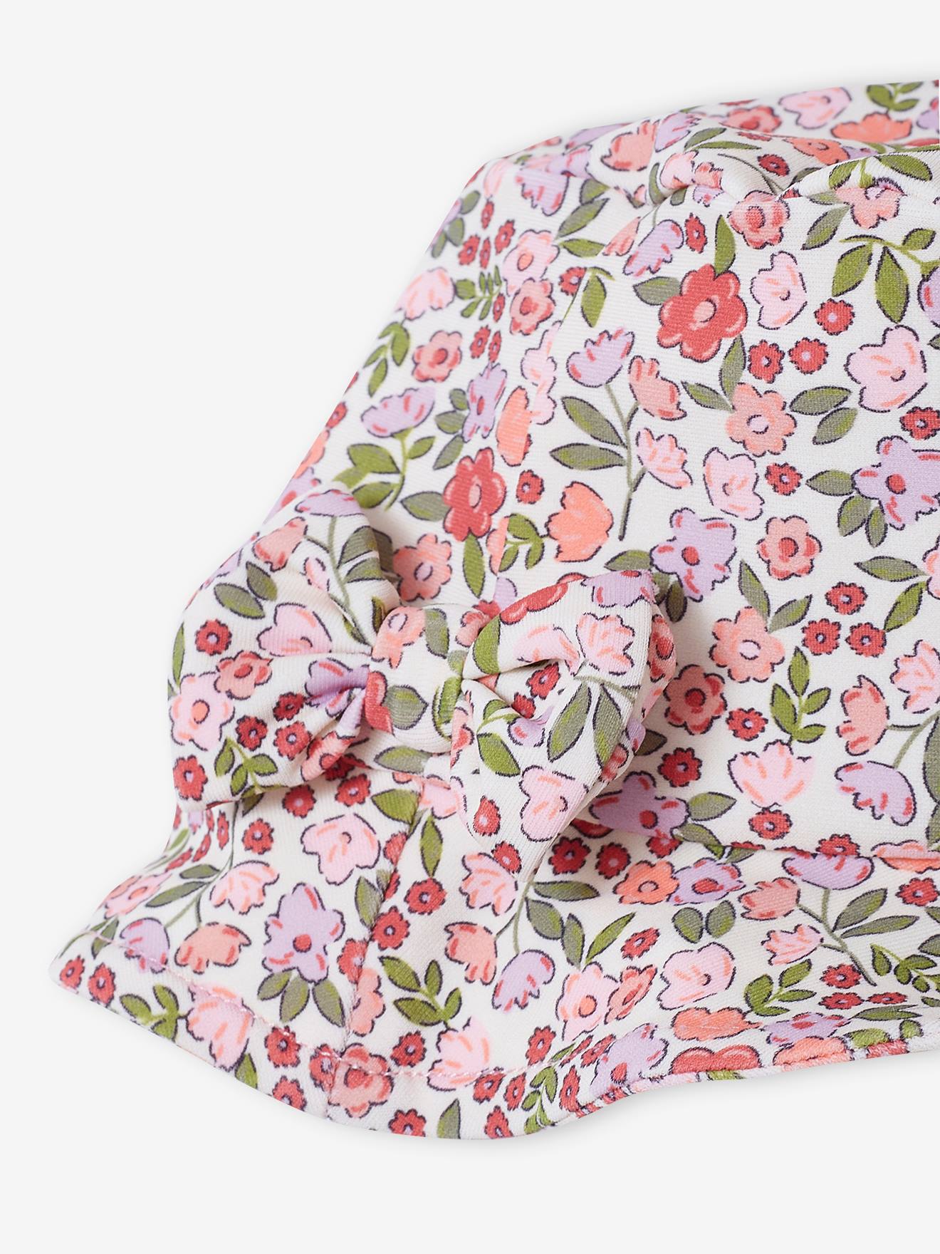 Vertbaudet Mädchen Baby-Set mit UV-Schutz: Shirt, Badehose & Sonnenhut Oeko-Tex - rosa