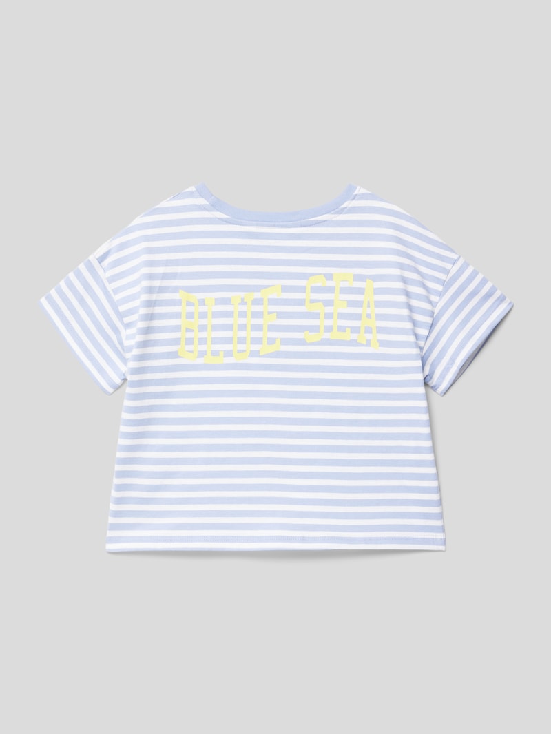 T-Shirt mit Streifenmuster Modell 'fresh' in hellblau