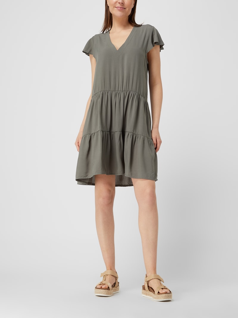 Shirtkleid aus Viskose in khaki