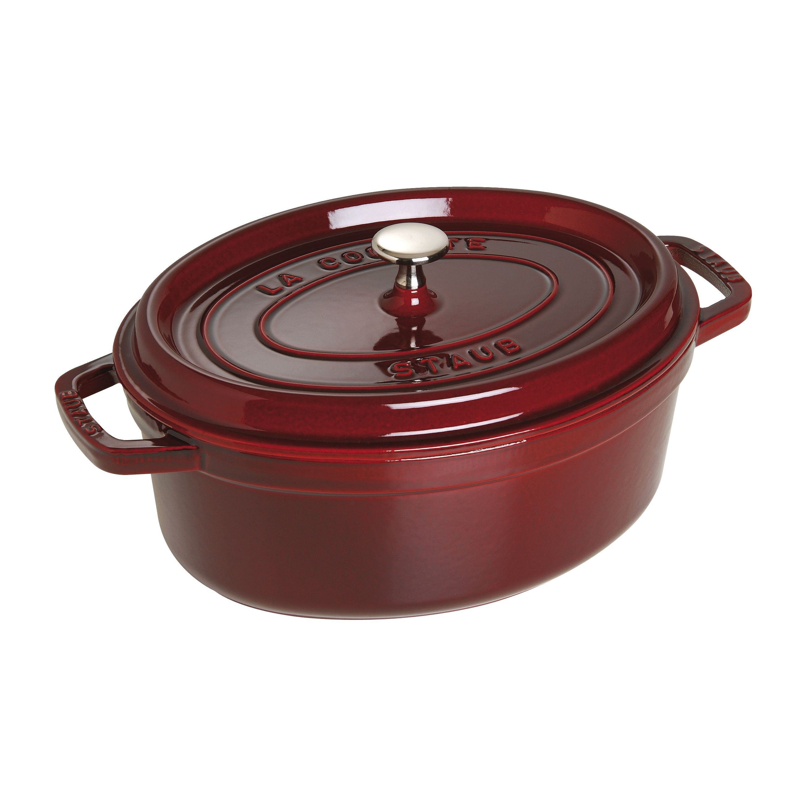 Cocotte 33 cm, oval, Grenadine-Rot, Gusseisen