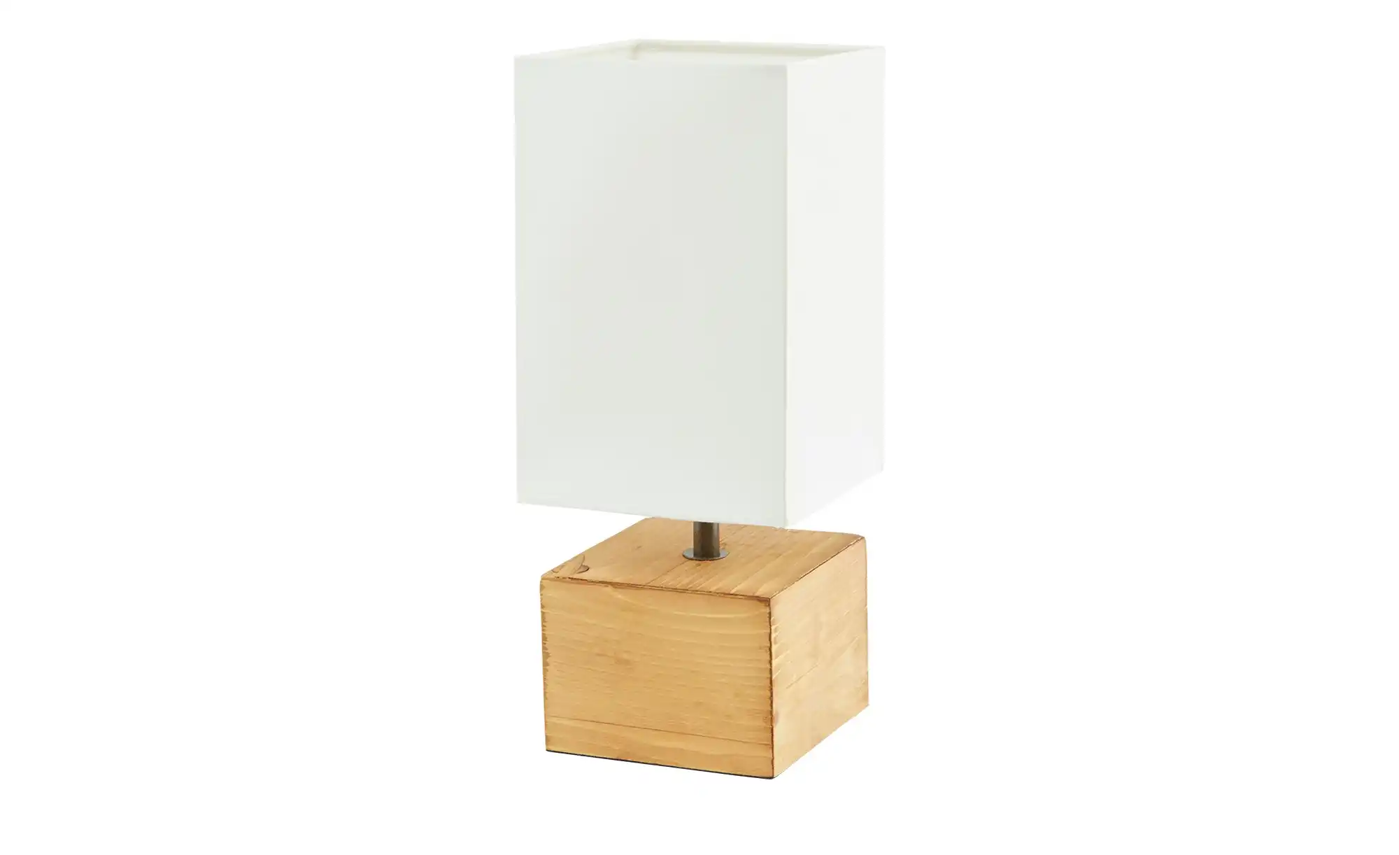 Trio Tischleuchte, 1-flammig, Holz/ Stoffschirm weiß