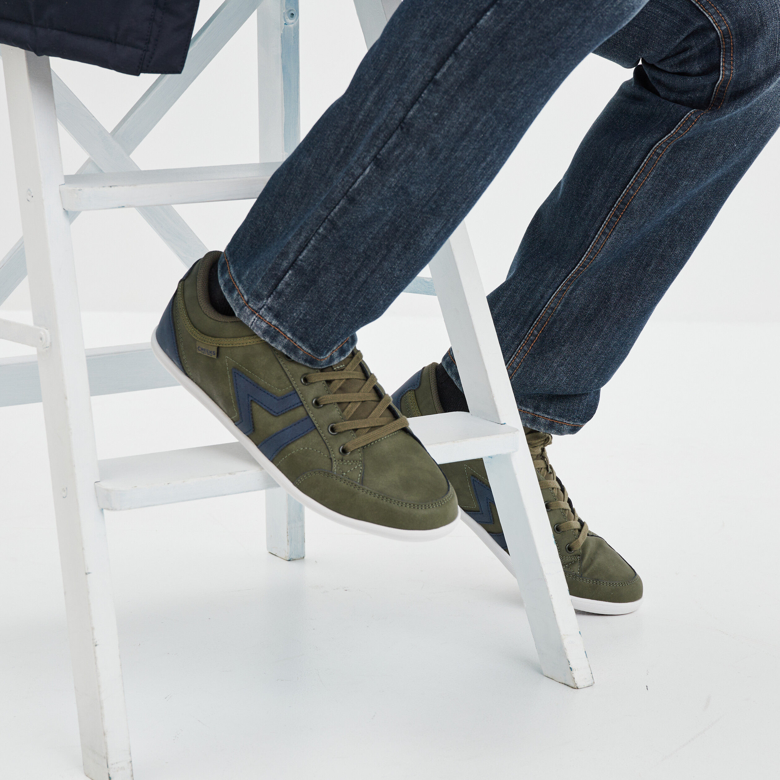 Baskets plates Creeks vert kaki homme | La Halle