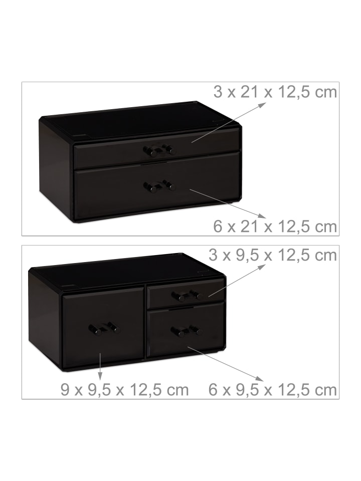 relaxdays Makeup Organizer in Schwarz günstig kaufen onesize