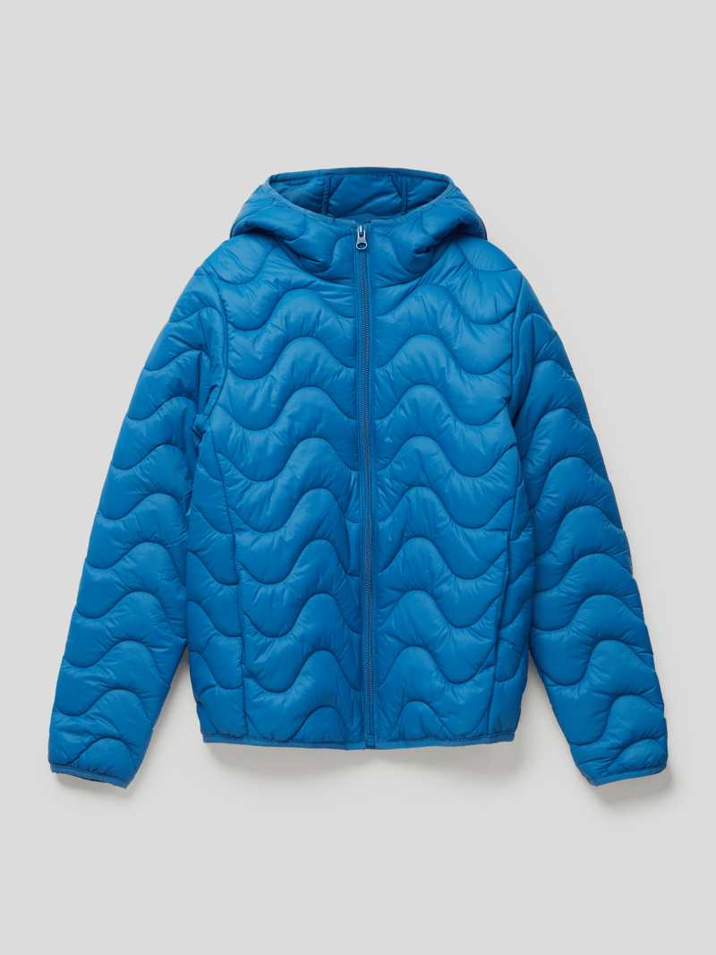 Steppjacke mit Kapuze in blau