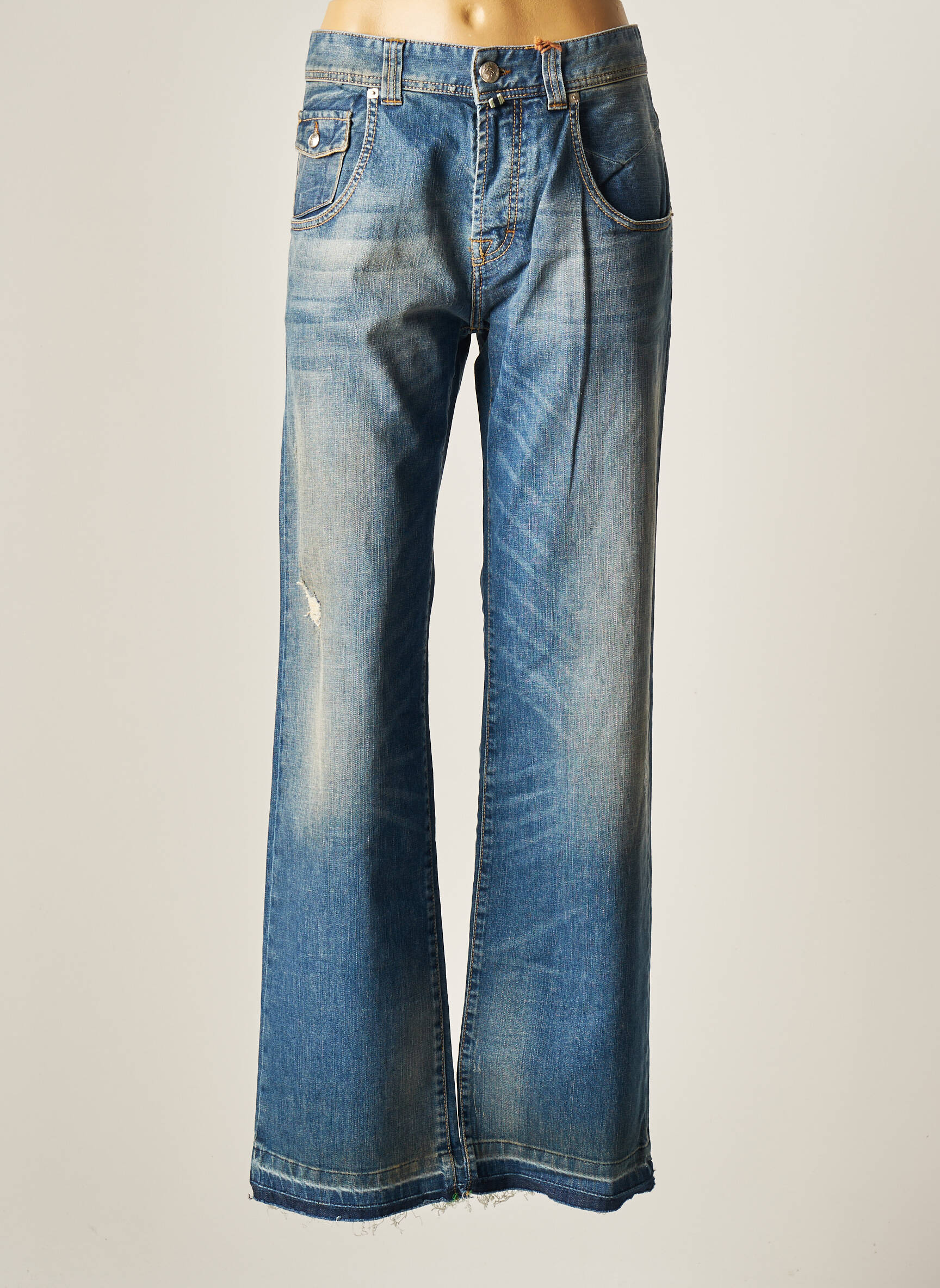 Blue Level Jeans Coupe Large Femme couleur bleu