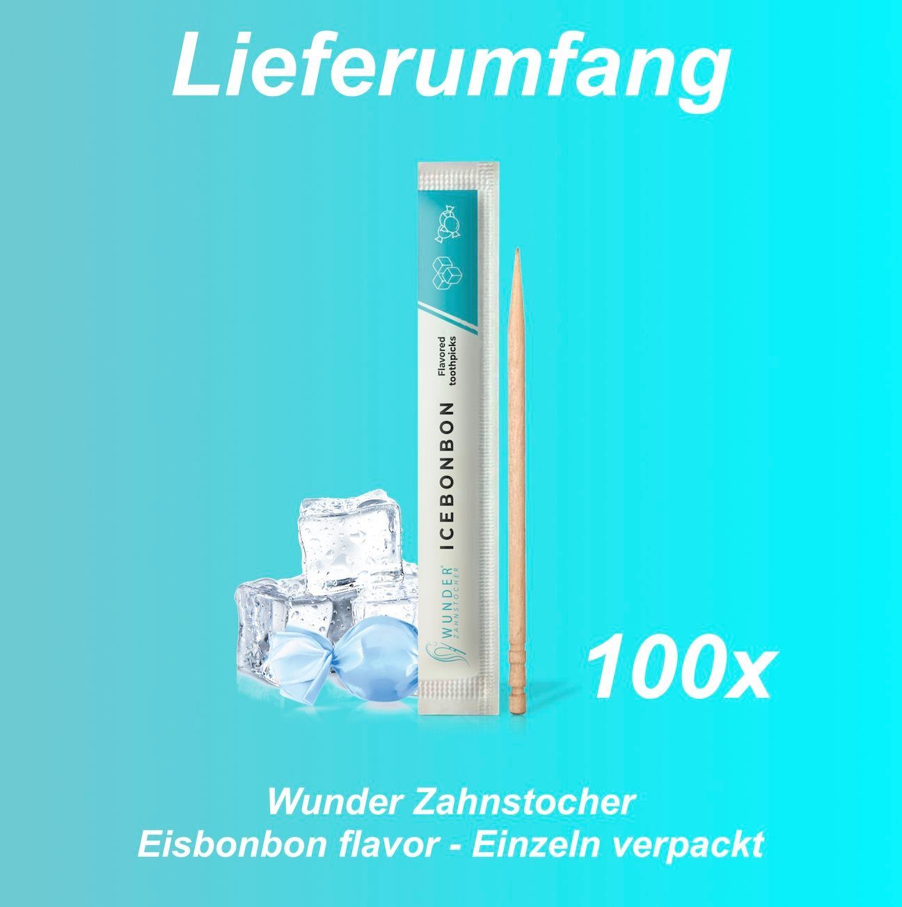 Wunder Zahnstocher Mundpflegecenter Wunder Zahnstocher - 100er Set Eisbonbon Einzeln Verpackt