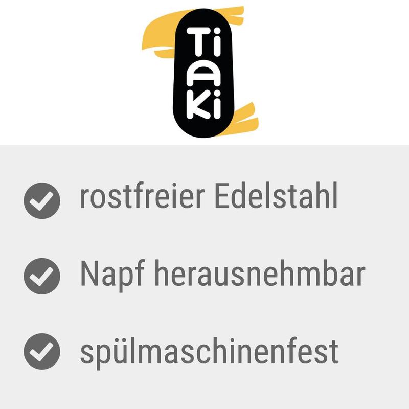 TIAKI Futternapf aus Edelstahl zum Anschrauben