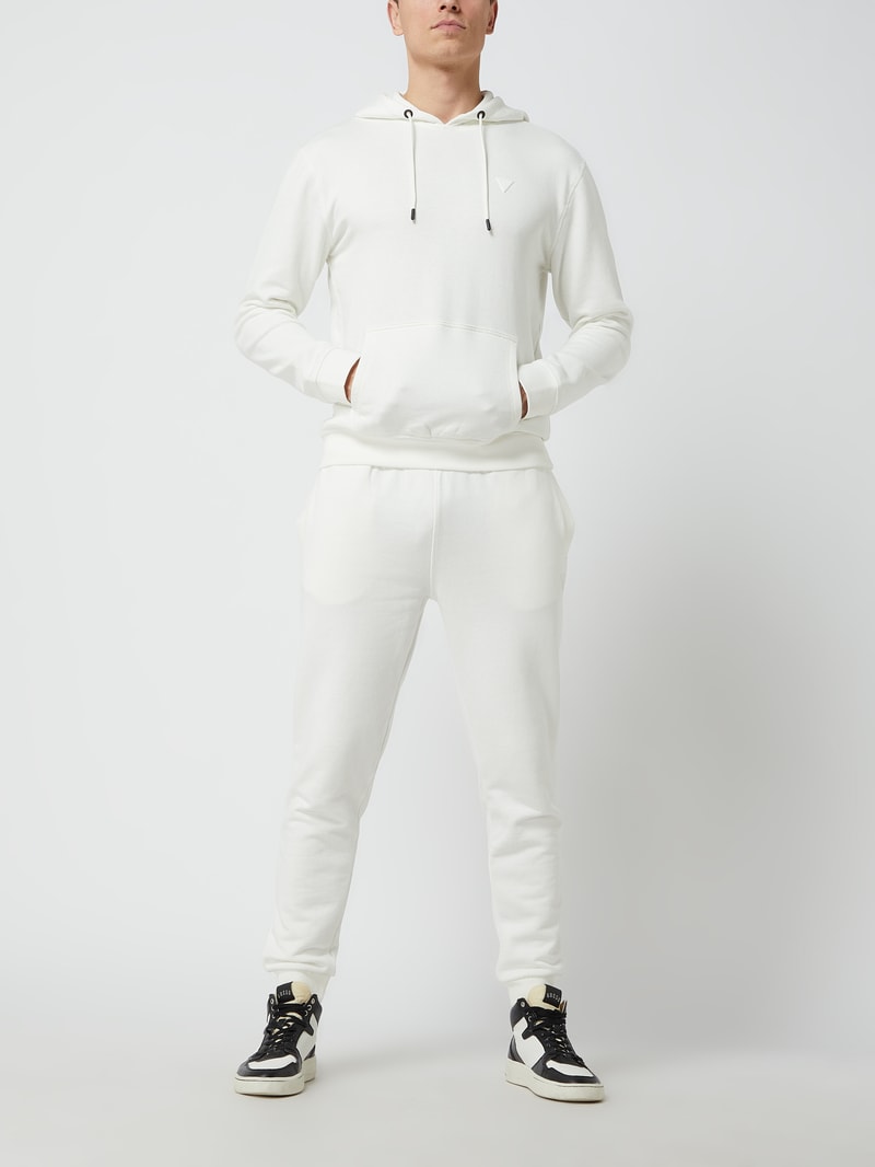 Hoodie mit Logo-Applikation in offwhite
