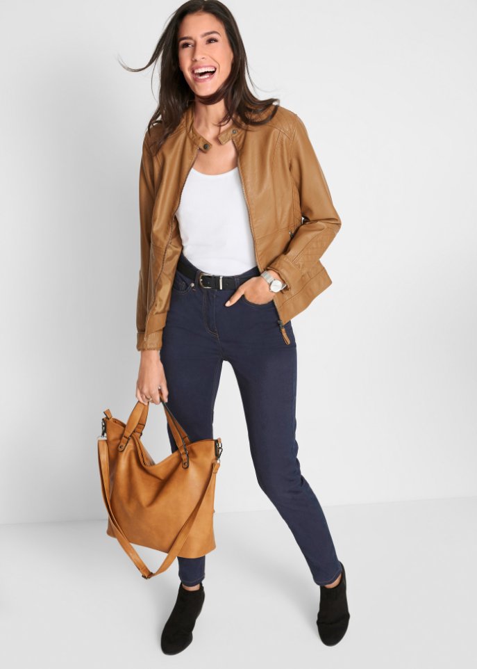 Twill-Hose mit Stretch und Bequembund, Slim Fit
