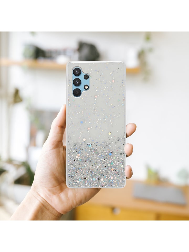 cadorabo Hülle für Samsung Galaxy A32 4G Glitter in Transparent mit Glitter günstig kaufen onesize