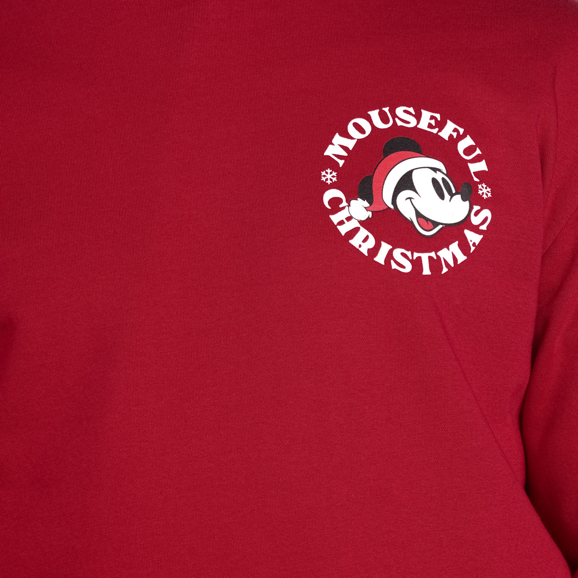 Micky Maus Weihnachtssweatshirt mit Print dunkelrot