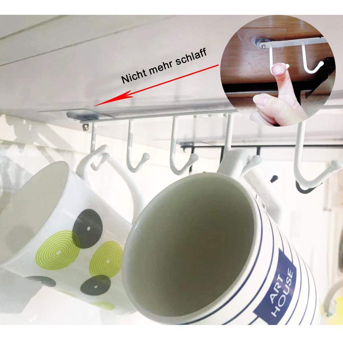 FeelGlad Gläserhalter 2St Becherhalter Tassen Weingläser Lagerung Schrank ohne Bohren