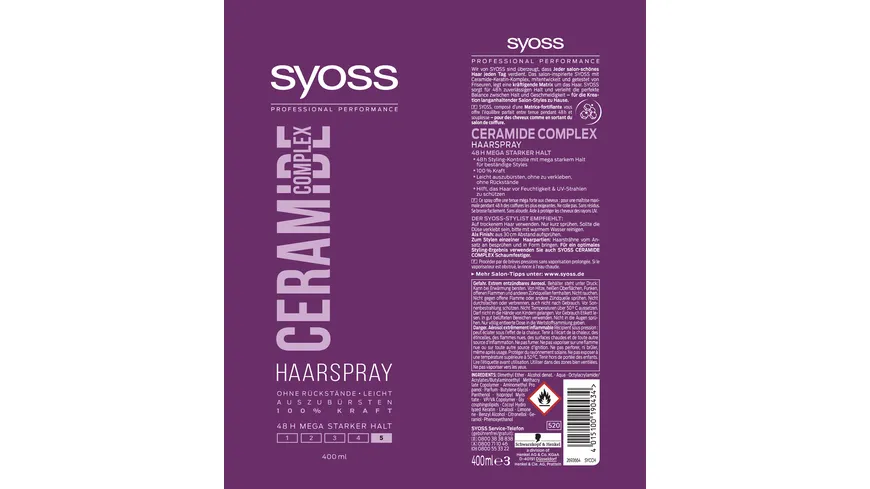 syoss Haarspray Ceramide Complex Haltegrad 4 400 ml