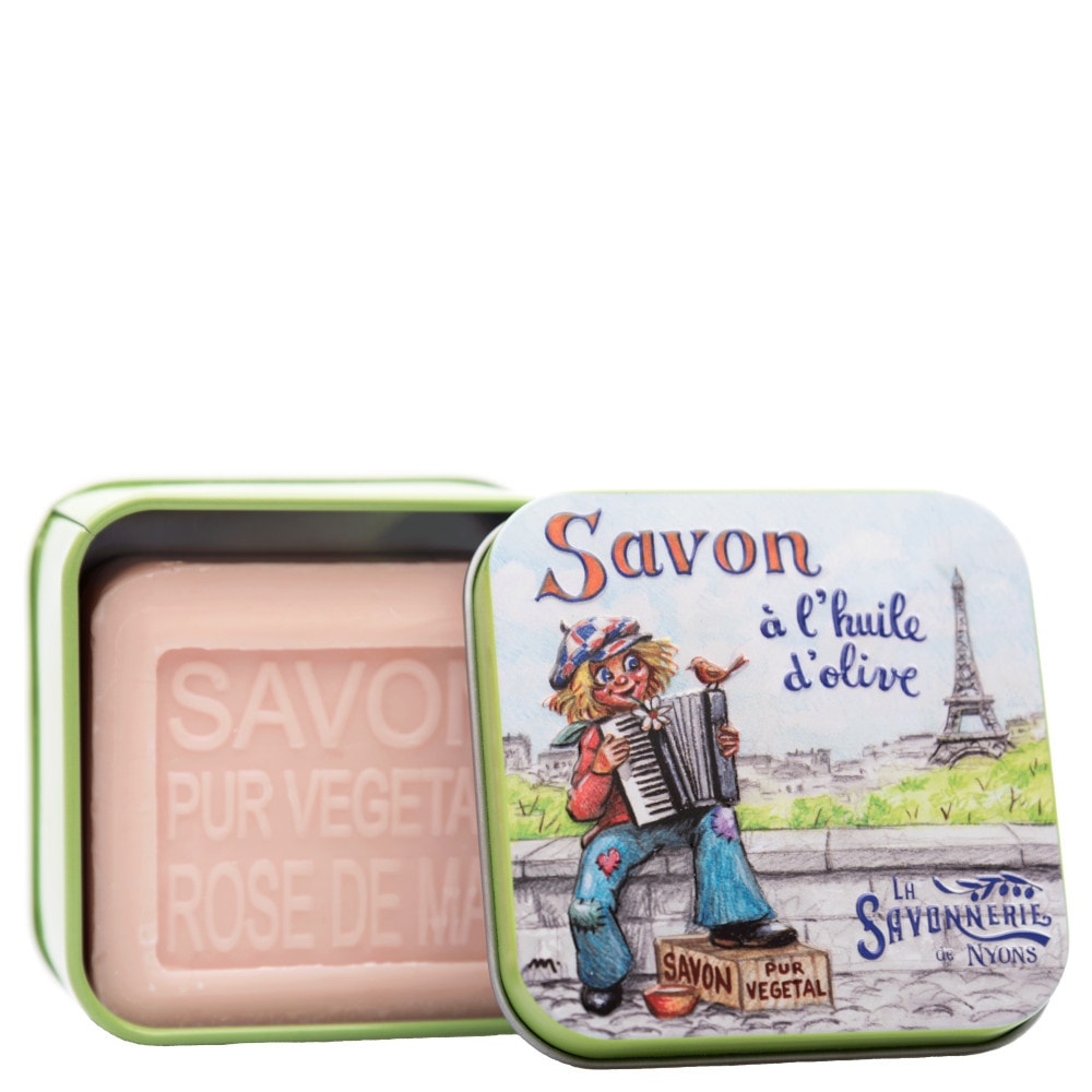 La savonnerie de nyons Savon 100g Rose de Mai et Boîte Métal Gavroche Savon