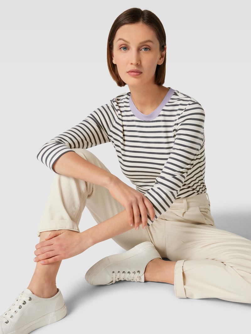 Longsleeve mit Streifenmuster in offwhite
